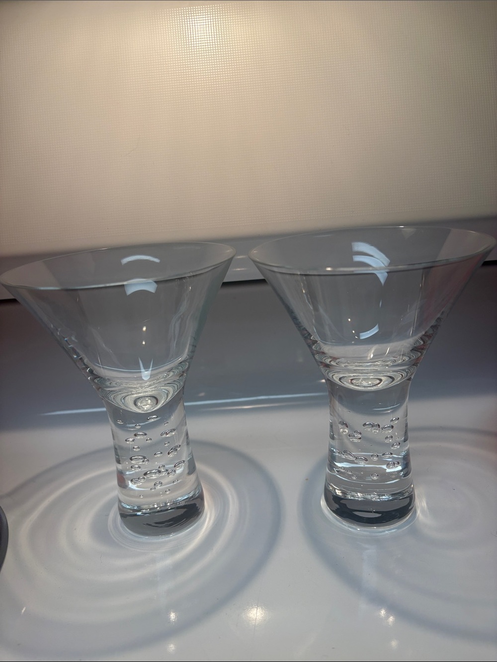 Krosno VERVE Bubble Stem Martini Glasses -pair of two